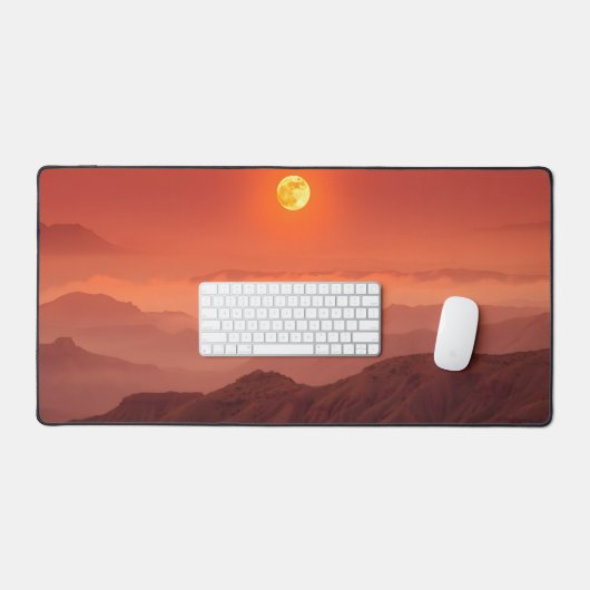 Moon Desk Mat - Ästhetische Mondphasen, Vollmond, Schreibtischunterlage (Tastatur & Maus)