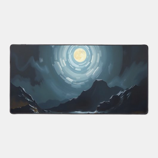 Moon Desk Mat - Ästhetische Mondphasen, Vollmond, Schreibtischunterlage (Vorderseite)