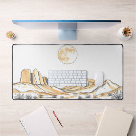Moon Desk Mat - Ästhetische Mondphasen, Vollmond, Schreibtischunterlage