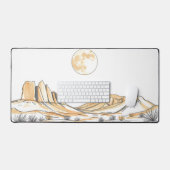 Moon Desk Mat - Ästhetische Mondphasen, Vollmond, Schreibtischunterlage (Tastatur & Maus)
