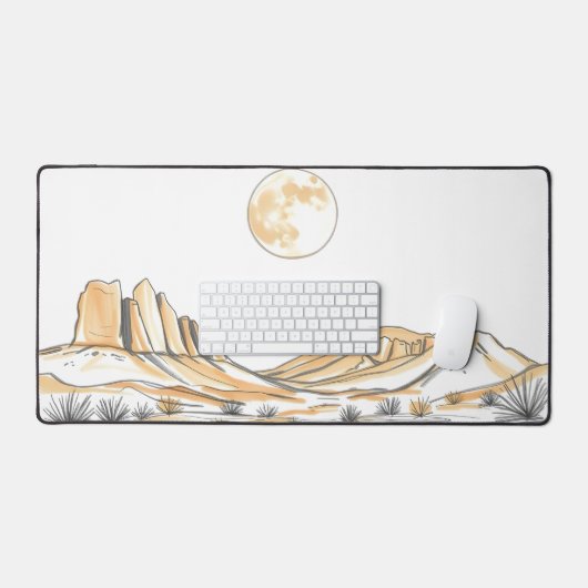 Moon Desk Mat - Ästhetische Mondphasen, Vollmond, Schreibtischunterlage (Tastatur & Maus)