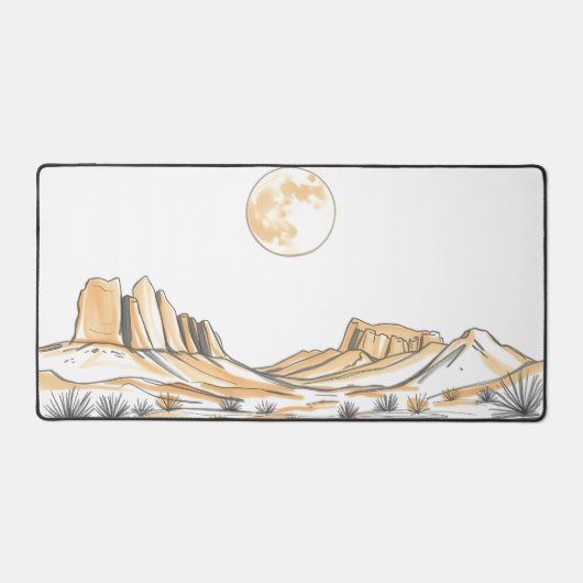 Moon Desk Mat - Ästhetische Mondphasen, Vollmond, Schreibtischunterlage (Vorderseite)