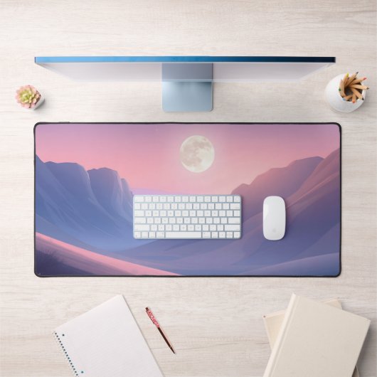 Moon Desk Mat - Ästhetische Mondphasen, Vollmond, Schreibtischunterlage (Büro 1)