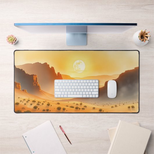 Moon Desk Mat - Ästhetische Mondphasen, Vollmond, Schreibtischunterlage (Büro 1)