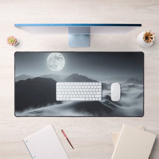 Moon Desk Mat - Ästhetische Mondphasen, Vollmond, Schreibtischunterlage (Büro 1)