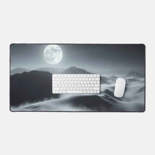 Moon Desk Mat - Ästhetische Mondphasen, Vollmond, Schreibtischunterlage (Tastatur & Maus)