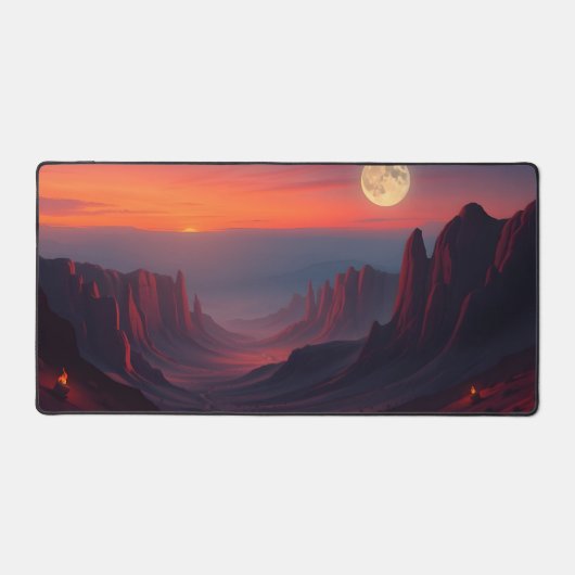 Moon Desk Mat - Ästhetische Mondphasen, Vollmond, Schreibtischunterlage (Vorderseite)