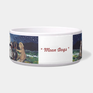 "Moon Dogs" Original Artwork Fun Dog Food Disc Napf