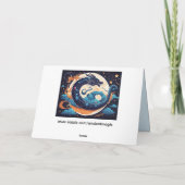 moon dragon greeting card dankeskarte (Rückseite)
