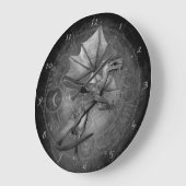 Moon Dragon II Große Wanduhr (Winkel)