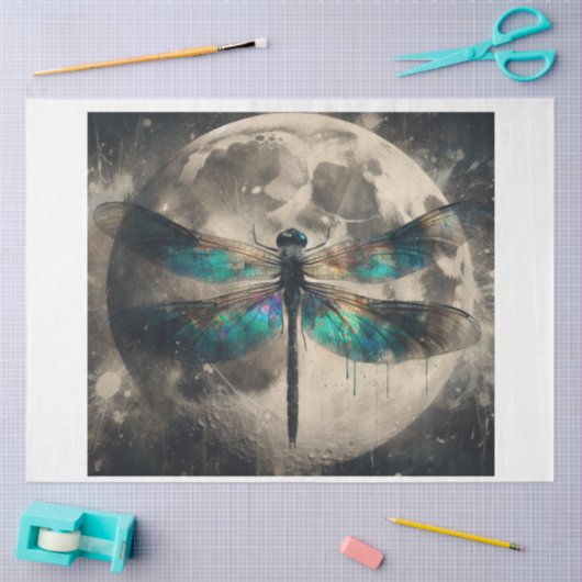 Moon Dragonfly Seidenpapier (Basteln)