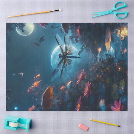 Moon Dragonfly Seidenpapier (Basteln)