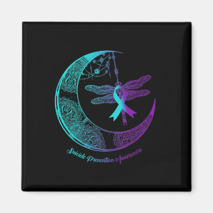 Moon Dragonfly Suizidprävention Bewusstsein Magnet