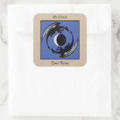 Moon Dragons Fantasy Design Buchzeichen Quadratischer Aufkleber (Tasche)