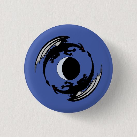 Moon Dragons Fantasy Design Button (Vorderseite)