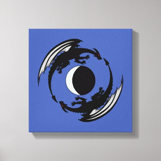 Moon Dragons Fantasy Design Canvas Print Leinwanddruck (Vorderseite)