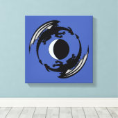Moon Dragons Fantasy Design Canvas Print Leinwanddruck (Insitu (Holzboden))