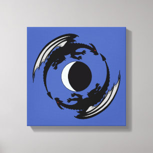 Moon Dragons Fantasy Design Canvas Print Leinwanddruck