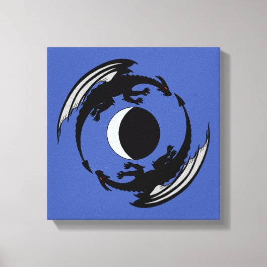 Moon Dragons Fantasy Design Canvas Print Leinwanddruck (Vorderseite)