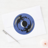 Moon Dragons Fantasy Design Classic Round Sticker (Umschlag)