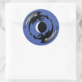 Moon Dragons Fantasy Design Classic Round Sticker (Tasche)