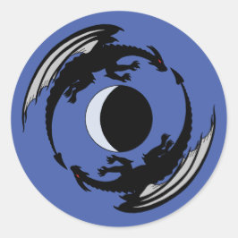 Moon Dragons Fantasy Design Classic Round Sticker