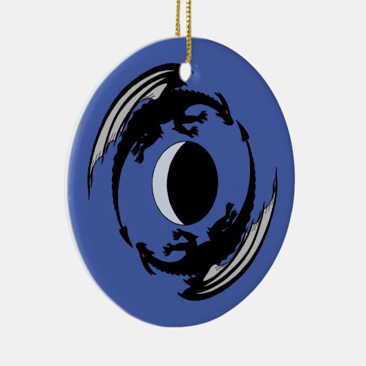 Moon Dragons Fantasy Design Keramik Ornament (Rechts)