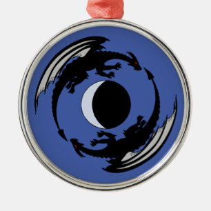Moon Dragons Fantasy Design Metal Ornament Aus Metall