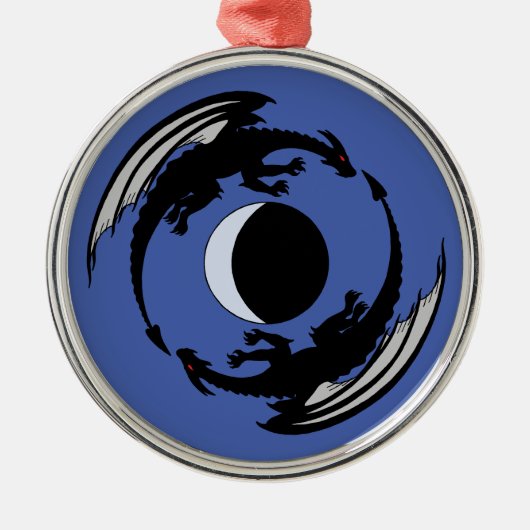 Moon Dragons Fantasy Design Metal Ornament Aus Metall (Vorne)