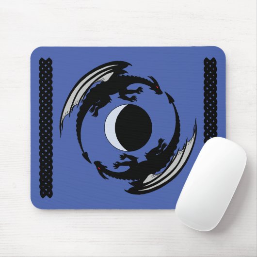 Moon Dragons Fantasy Design Mouse Pad Mousepad (Mit Mouse)