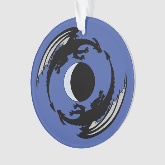 Moon Dragons Fantasy Design Ornament (Vorderseite)