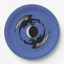 Moon Dragons Fantasy Design Paper Plate