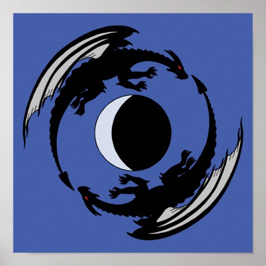 Moon Dragons Fantasy Design Poster (Vorne)