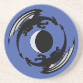 Moon Dragons Fantasy Design Sandstone Untersetzer (Vorne)