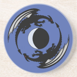 Moon Dragons Fantasy Design Sandstone Untersetzer