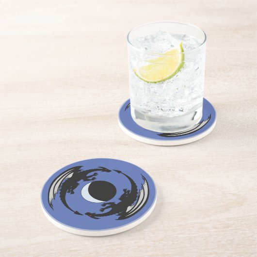 Moon Dragons Fantasy Design Sandstone Untersetzer (Seite)