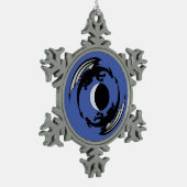 Moon Dragons Fantasy Design Snowflake Pewter Chris Schneeflocken Zinn-Ornament (Links)