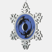 Moon Dragons Fantasy Design Snowflake Pewter Chris Schneeflocken Zinn-Ornament (Rechts)