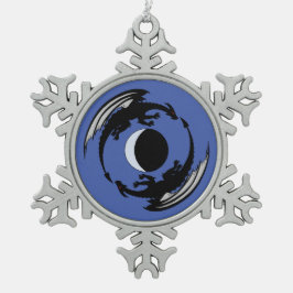Moon Dragons Fantasy Design Snowflake Pewter Chris Schneeflocken Zinn-Ornament