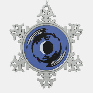 Moon Dragons Fantasy Design Snowflake Pewter Chris Schneeflocken Zinn-Ornament