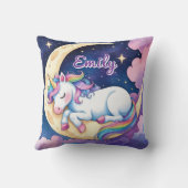 Moon Dream Unicorn Pillow - bearbeitbarer Name Kissen (Rückseite)