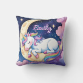 Moon Dream Unicorn Pillow - bearbeitbarer Name Kissen (Vorderseite)