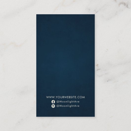 Moon Dreamcatcher Navy Blue Business Vielen Dank Visitenkarte (Rückseite)