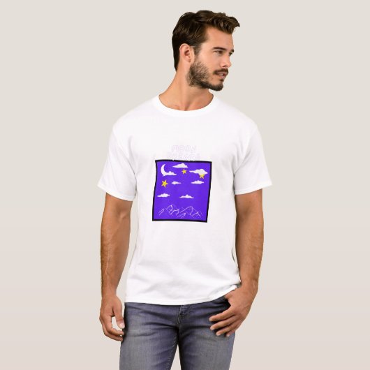 Moon Dreams - Night Sky with Mountains and Stars T-Shirt (Vorne ganz)