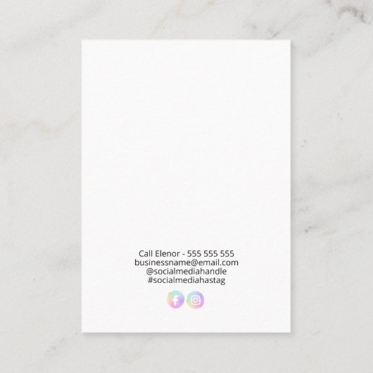 Moon Earring Packaging Visitenkarte (Rückseite)