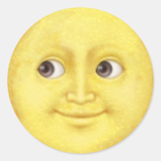 Moon Emoji Aufkleber (Vorderseite)