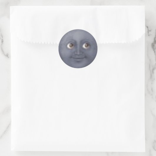 Moon Emoji-Aufkleber Runder Aufkleber (Tasche)