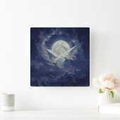 Moon - Ethereal Art Design Quadratische Wanduhr (Zuhause)