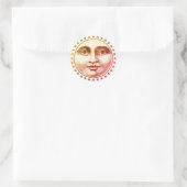 Moon Face and Stars Gift Siegel Sticker (Tasche)