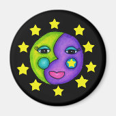 Moon Face and Stars Magnet (Vorne)